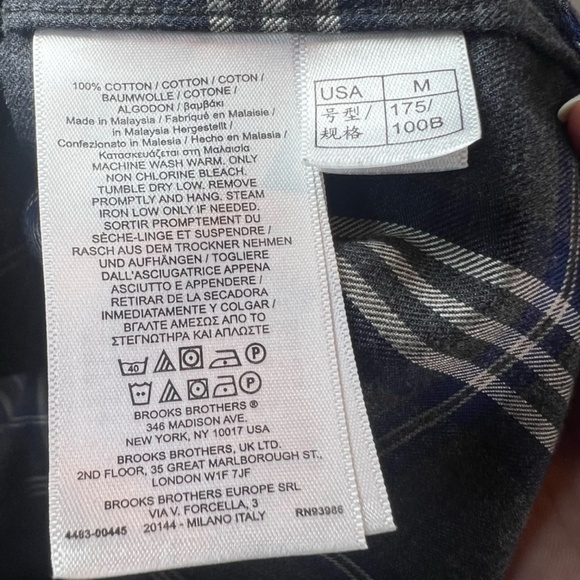 Brooks Brothers Mens Regent Button Up Shirt Gray Blue Plaid Casual Preppy Medium - Picture 6 of 11